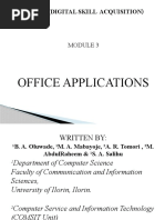 Office Applications: Gns 312 (Digital Skill Acquisition)