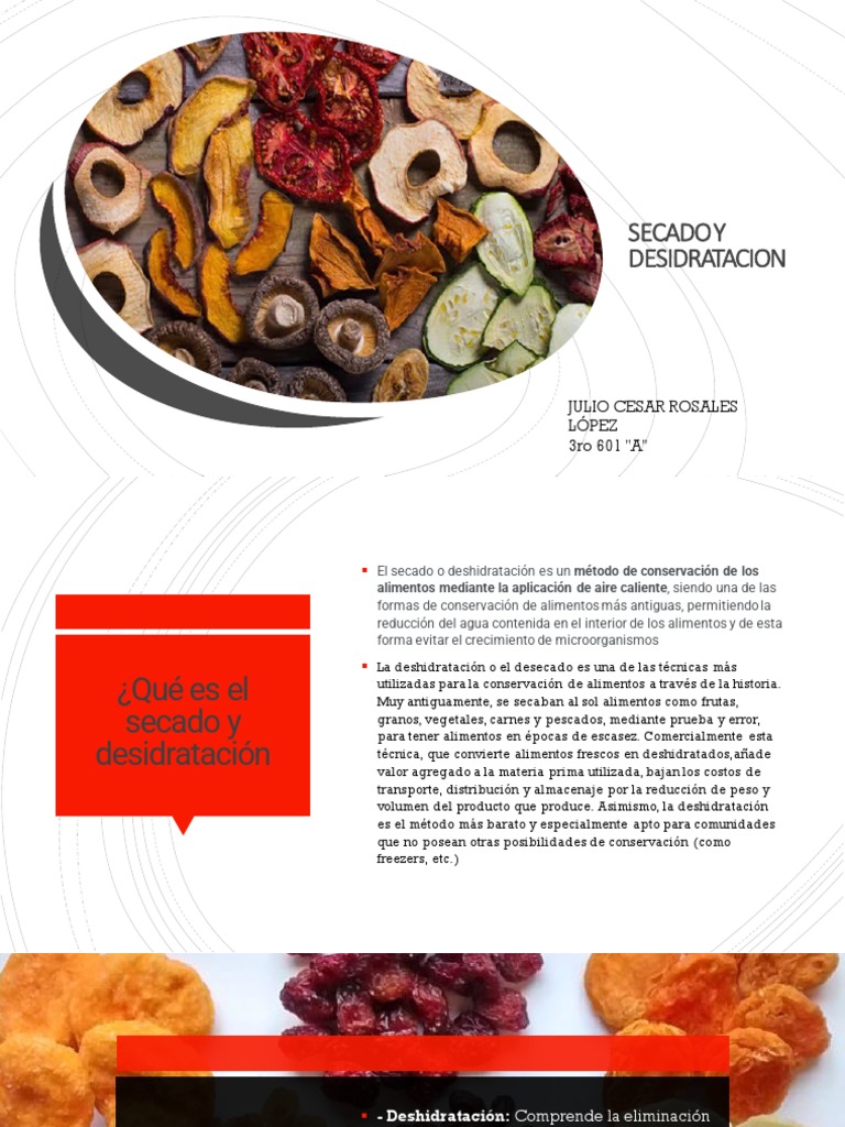 Secado y desidratación de alimentos | PDF | Alimentos | Conservación de ...
