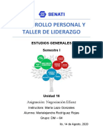 Desarrollo Personal Y Taller de Liderazgo: Estudios Generales Semestre I