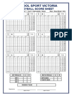 Volleyball Score Sheet Form