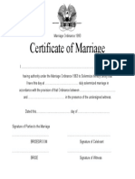 Certificate of Marriage