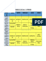 Horario de Clase 6to A y B Primaria