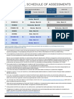 1.1. Dosage Planning of Class Session - 4HP - 1.3. SCHEDULE of ASSESSMENTS