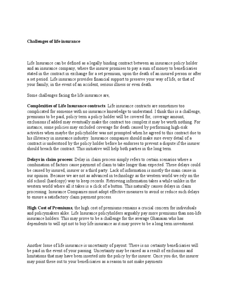 Life Insurance Industry Challenges | PDF | Insurance | Life Insurance