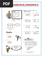 Sustracción en El Conjunto Z: Concepto.-Es La Siguientes Ejercicios