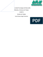 Universidad Tecnologica de Manzanillo Metodos y Sistemas de Trabajo 2-MMP-2 Estudio de Trabajo Leon Orozco Jorge Francisco