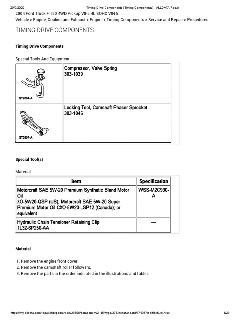 Ford 5.4L Timing Chain Guide Overview | PDF | Engines | Transportation ...