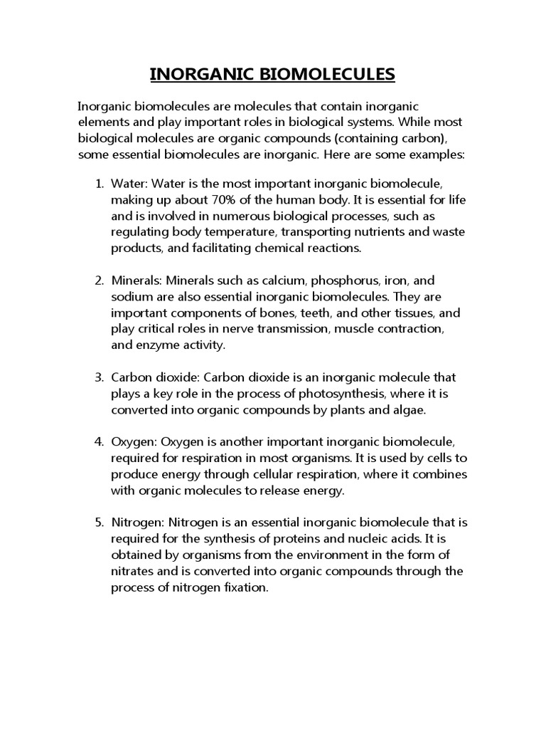 Biomolecules PDF Sal (química) Átomos