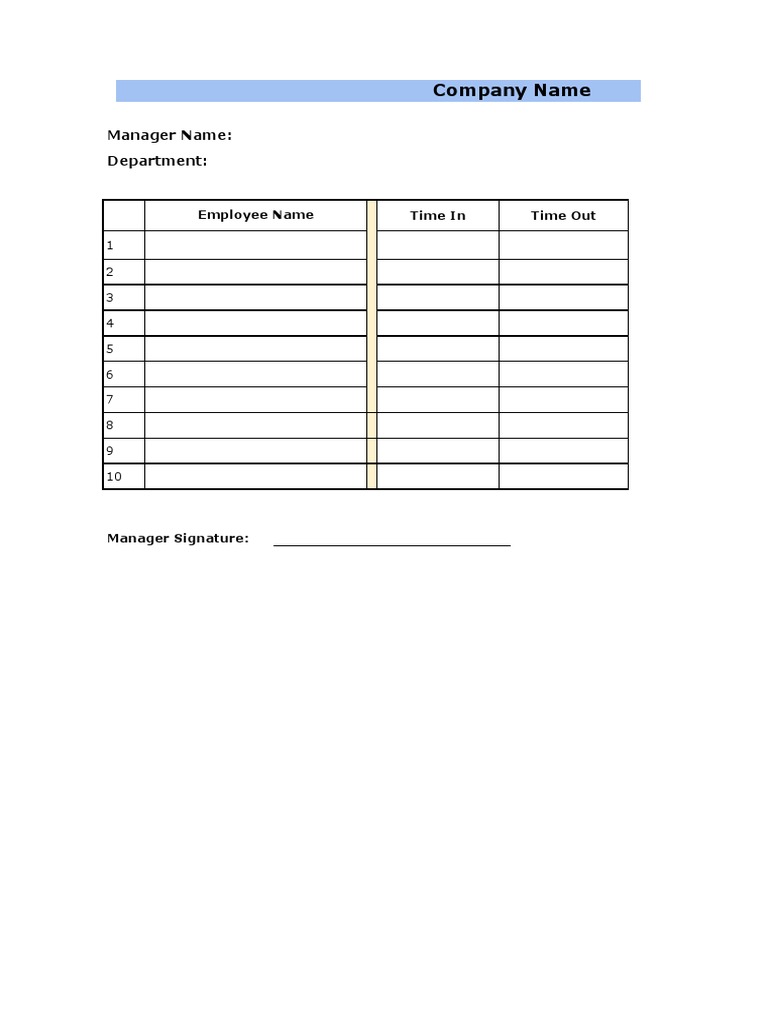 Daily Employee Attendance Sheet Excel | PDF