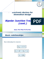 Bipolar Junction Transistors (Cont.) : Electronic Devices For Biomedical Design