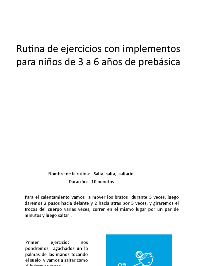 Rutinas de Ejercicios para Niños de 3 a 6 Años | PDF