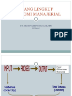 Ruang Lingkup Ekonomi Manajerial: Dr. Sri Setya Handayani, Se, MM MEI 2017