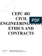CEPC 481 Civil Engineering Law, Ethics and Contracts: Prepared By: Engr. Mark Angelo G. Villa C.E