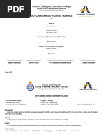 Outcomes-Based Course Syllabus: Central Philippine Adventist College