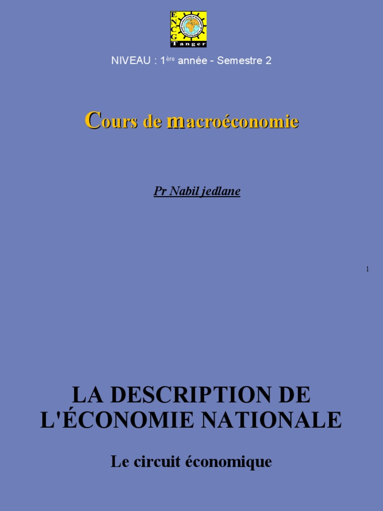 Cours de macroéconomie - Nabil Jedlane | PDF | Coût de la vie | Produit ...