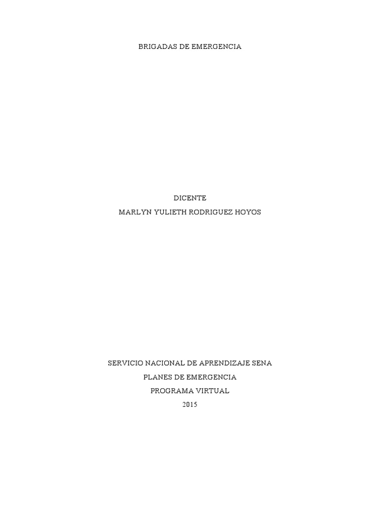 Plan de Brigadas de Emergencia | PDF | Defensa Civil | Emergencia