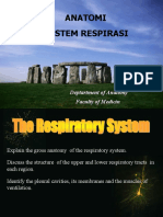 Anatomi Sistem Respirasi: Deptartment of Anatomy Faculty of Medicin