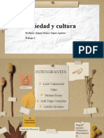 Sociedad y Cultura: Trabajo 1 Profesor: Jimmy Renzo Yepez Aguirre