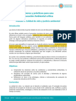 Saberes y Prácticas para Una Educación Ambiental Crítica: Módulo 5. Calidad de Vida y Justicia Ambiental