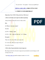 Ngữ Pháp Tiếng Anh Lớp 4: Theo Từng Unit Unit 4: When'S Your Birthday?