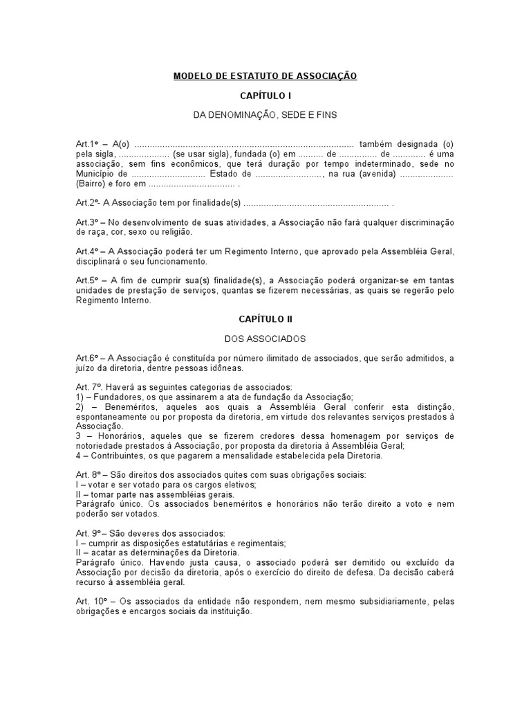 Modelo Estatuto | PDF | Conselho de Segurança das Nações Unidas | Lei ...