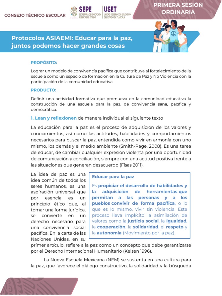 Promoviendo la Cultura de Paz Escolar | PDF | Paz | Etica Aplicada