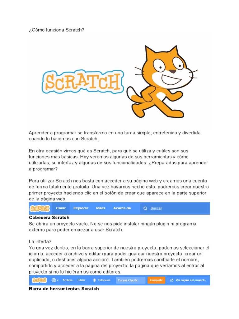 ¿Cómo Funciona Scratch PDF Scratch (lenguaje de programación