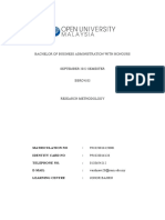 BBRC4103 Research Methodology Bachelor's Honours September 2022