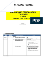 SMK Karak, Pahang: Rancangan Pengajaran Tahunan Sains TINGKATAN 3 2023/2024