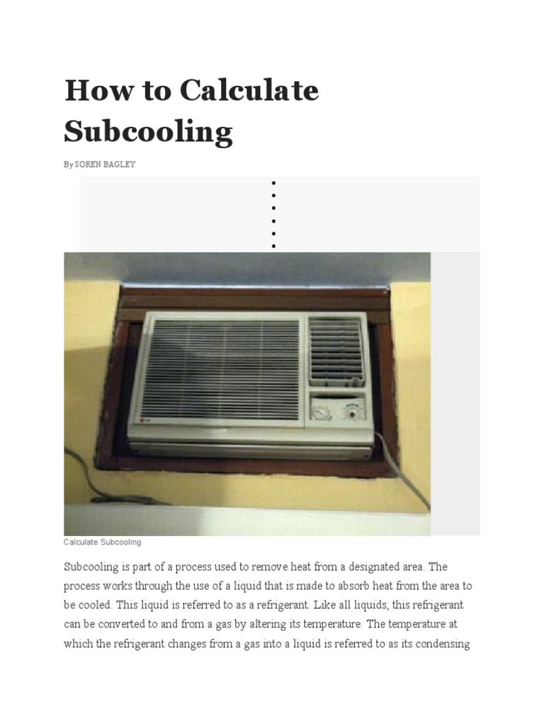 How to Calculate Subcooling in HVAC | PDF