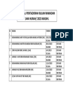 Jadual Pentazkirah Bulan Ramadan