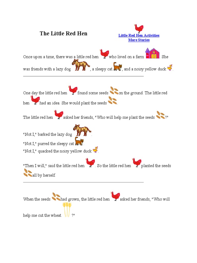 The little red hen pdf breads baked goods