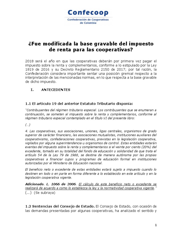 Impuesto de Renta para Cooperativas | PDF | Cooperativa | Impuestos