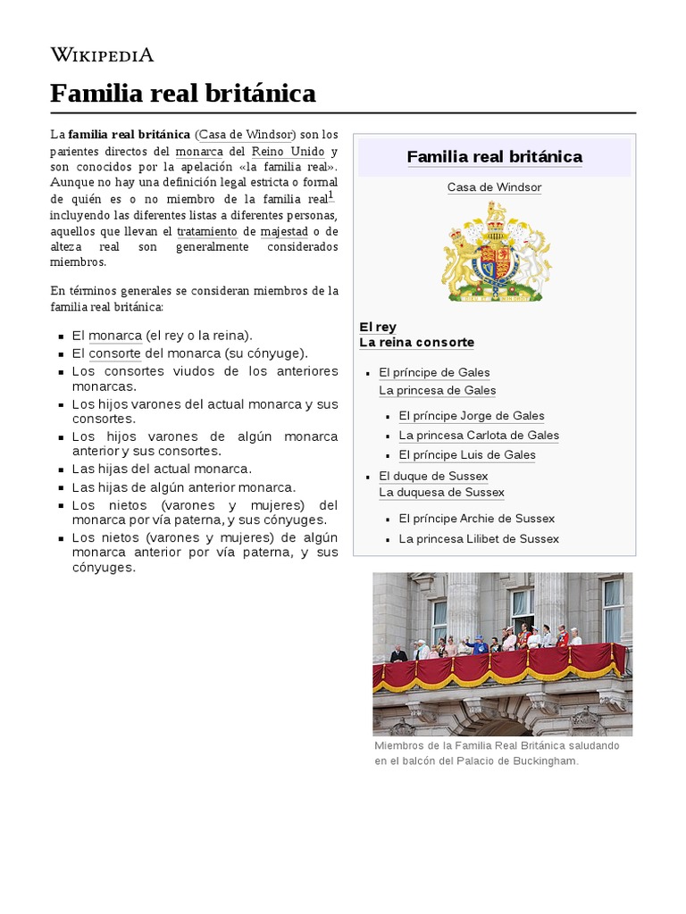 Árbol Genealógico de la Familia Real Británica | PDF | Familias reales ...
