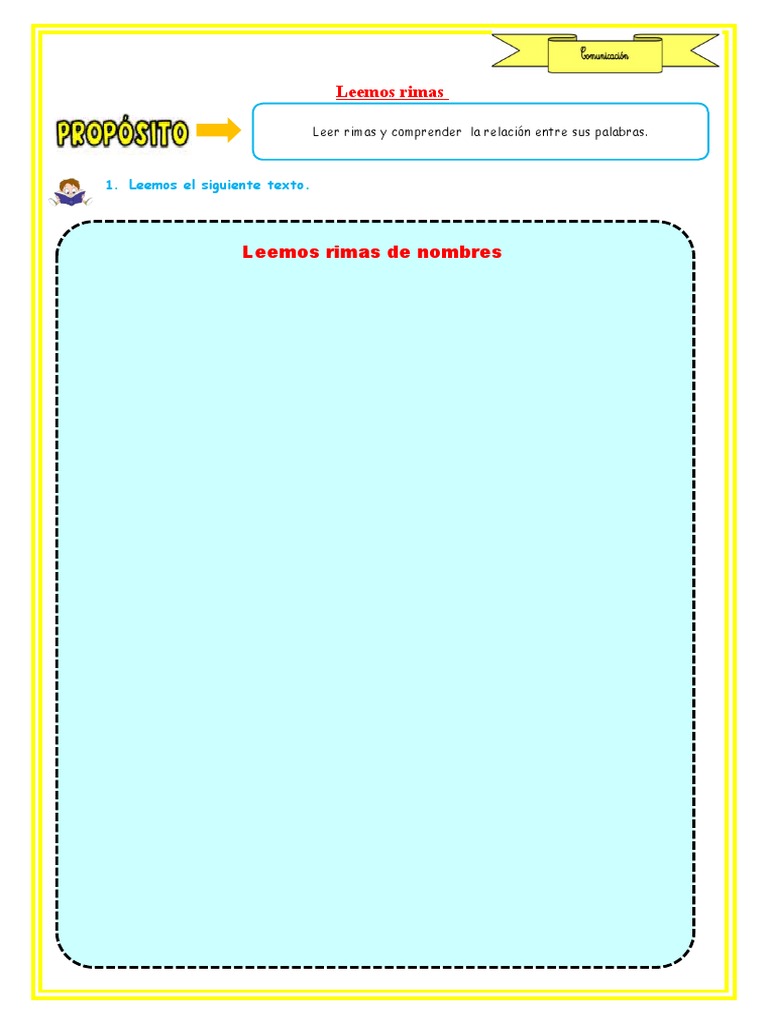 E1 S3 Ficha D1 Com Leemos Rimas Pdf