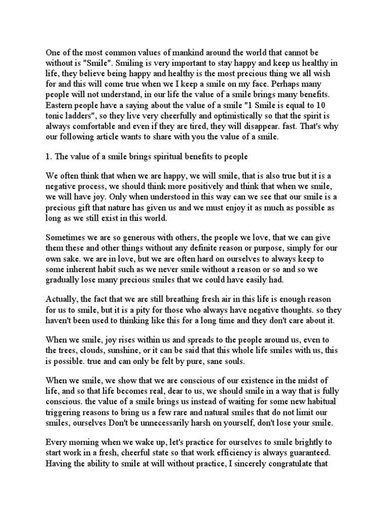 The Transformative Power of Smiling | PDF | Laughter | Common Cold