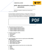 TAREA 1: Ortografía, Signos de Puntuación y Categorías Gramaticales