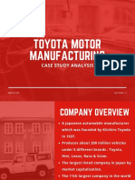 Toyota Motor Manufacturing: Case Study Analysis