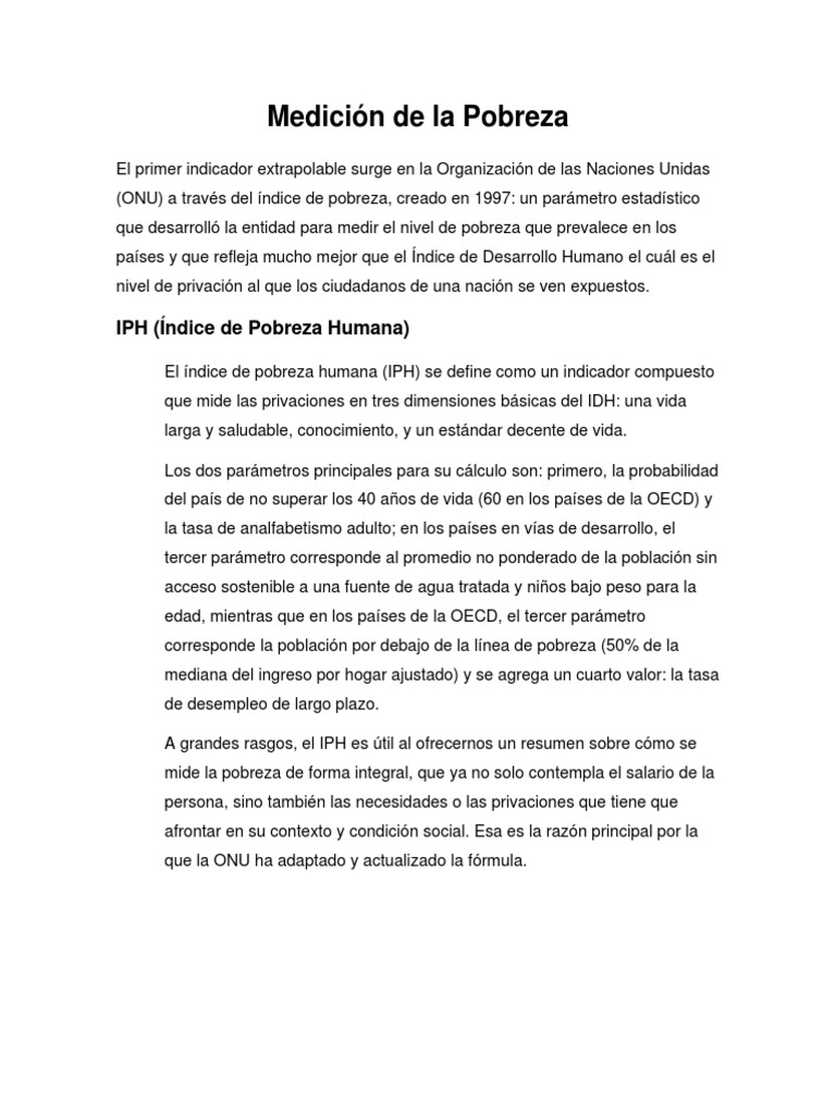 Medición de La Pobreza | PDF | Pobreza | Pobreza e indigencia