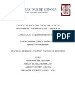 Práctica 2 Hidrógeno, Oxígeno y Peróxido de Hidrógeno