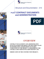 Post Contract Documents and Administration