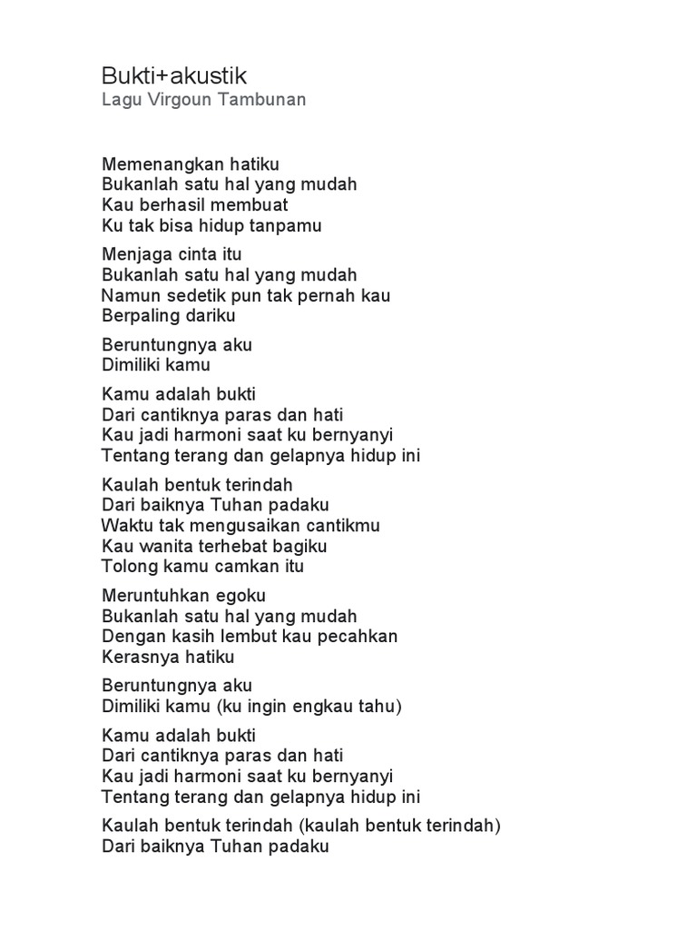 Lirik Lagu Kesukaan | PDF