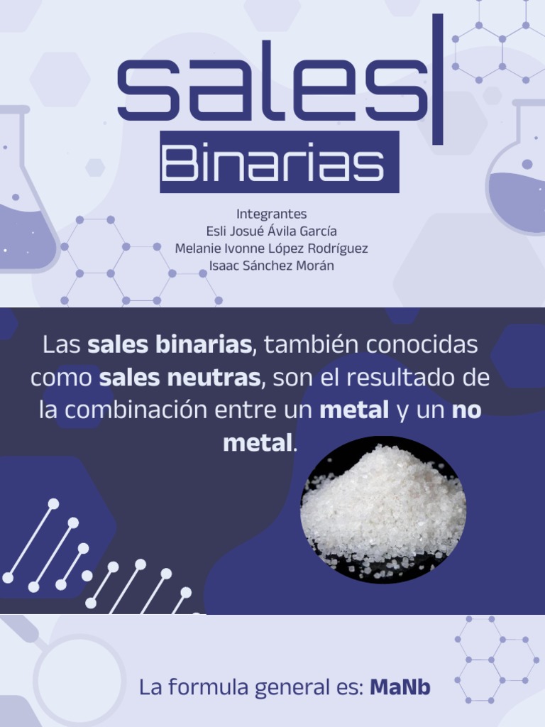 Sales Binarias PDF Sal (química) sal