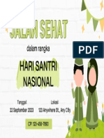 Hijau Modern Ilustrasi Banner Jalan Sehat Hari Santri