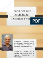 Teoría Del Auto Cuidado de Dorothea Orem