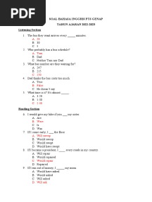 Soal Bahasa Inggris PTS Genap Kelas 12