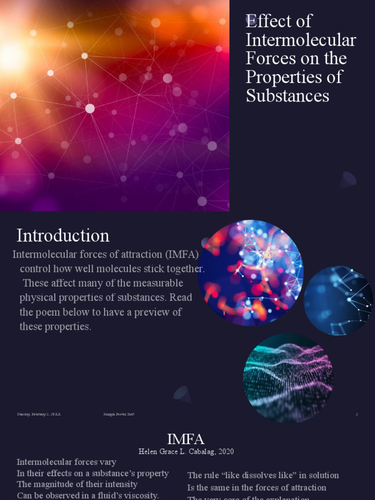 Effect of Intermolecular Forces On The Properties of Substances | PDF ...