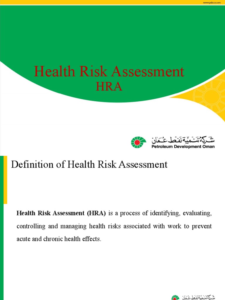 Health Risk Assessment PDF Hazards Risk