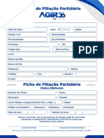 Ficha de filiação partidária com dados pessoais e eleitorais