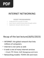 Internet Networking: Socket Programming